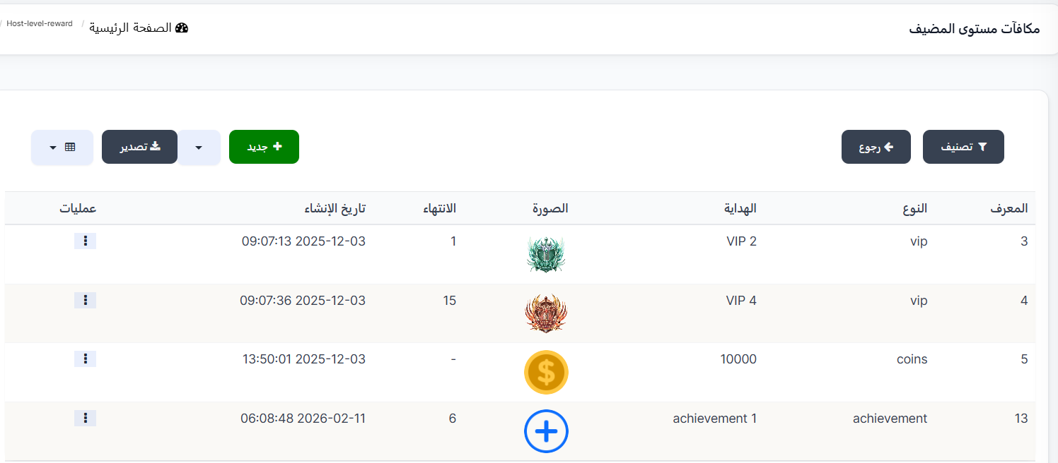 هدايا المستوى