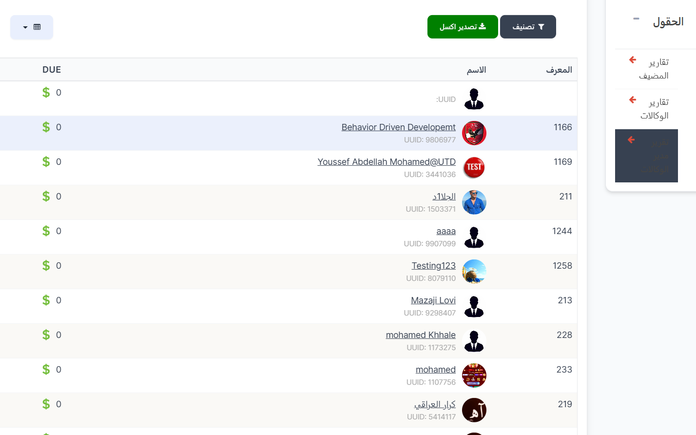 تقرير مدير الوكالات