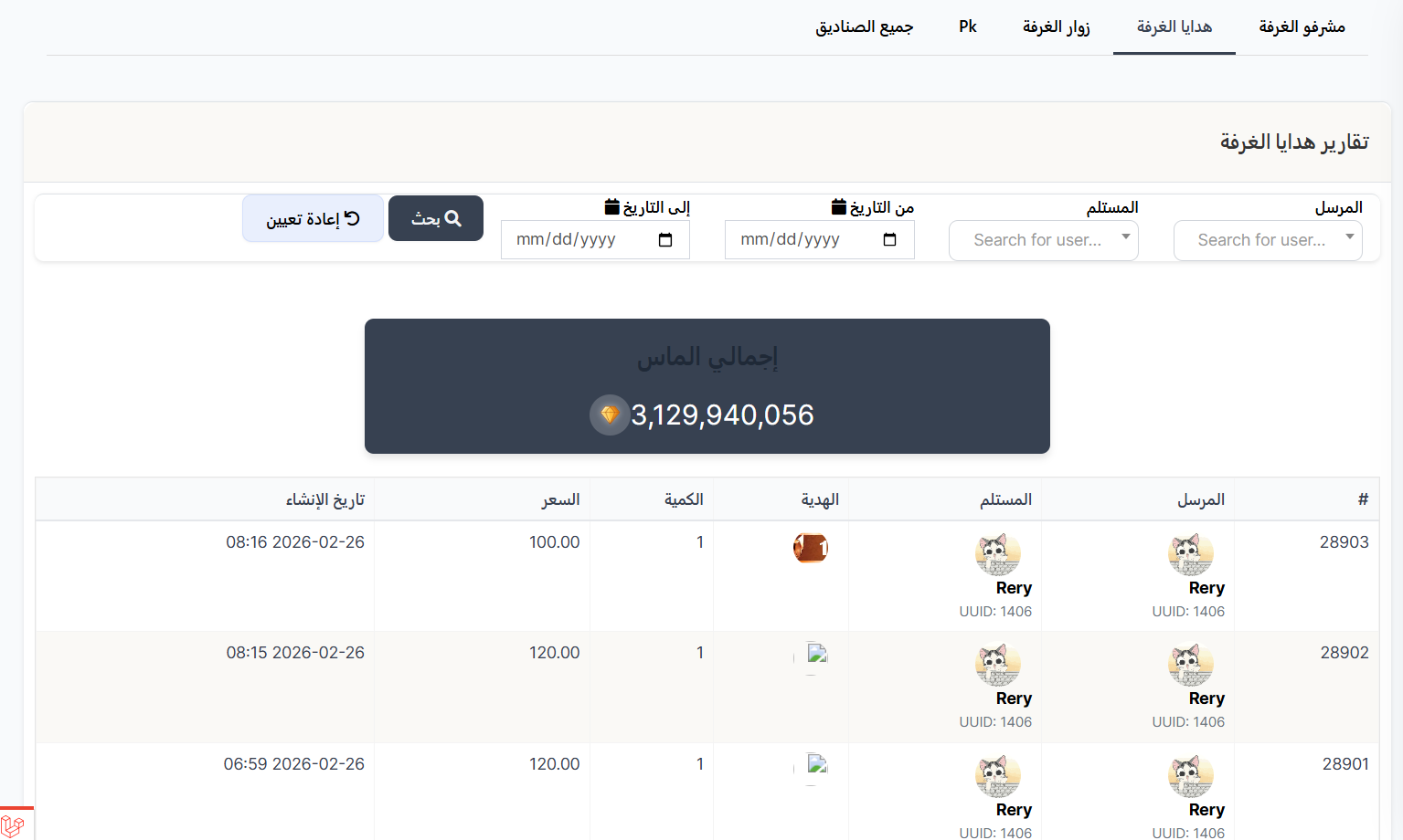 هدايا الغرفة